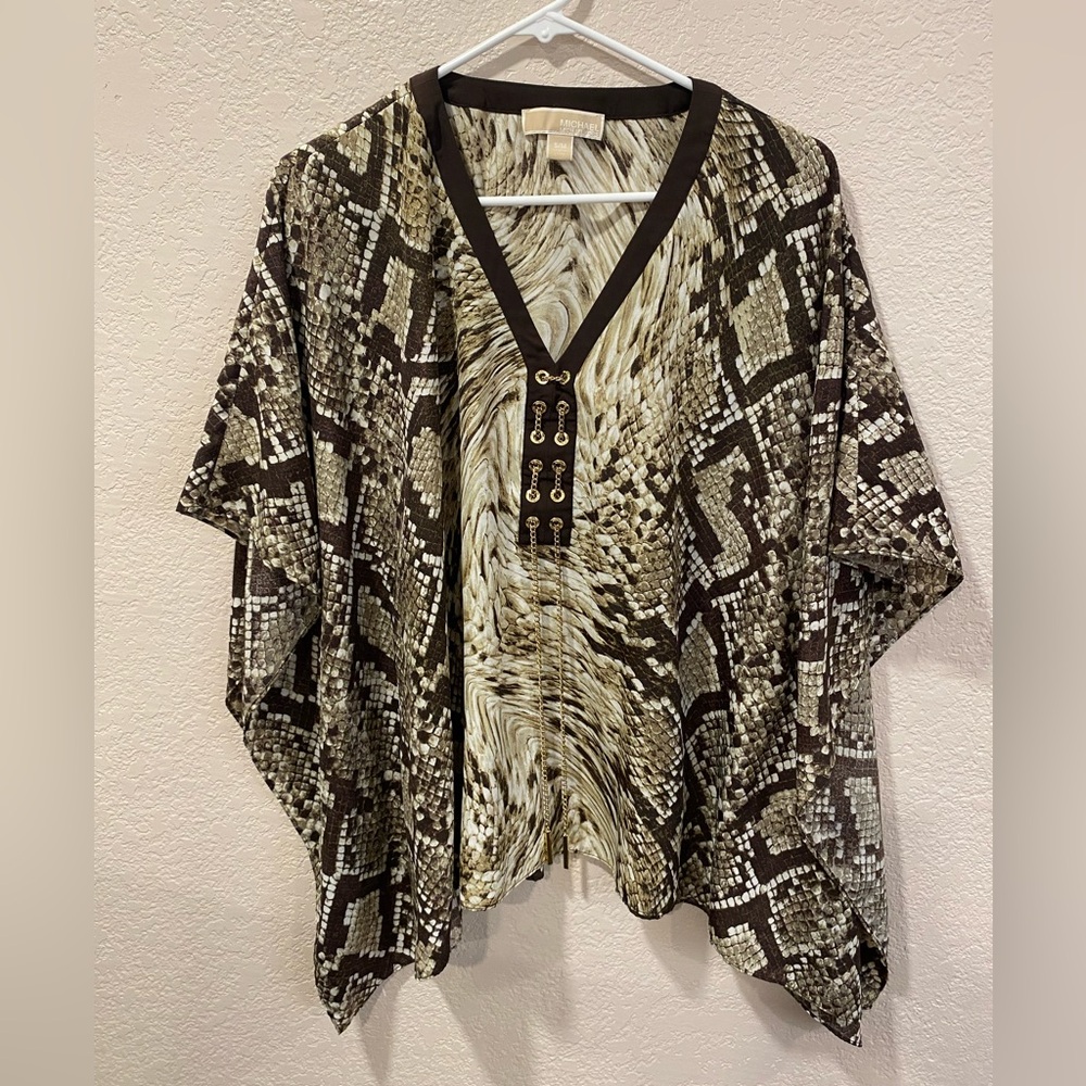☘️5 for $40☘️ MICHAEL Michael Kors Butterfly Blouse Top Snakeprint Size S/M